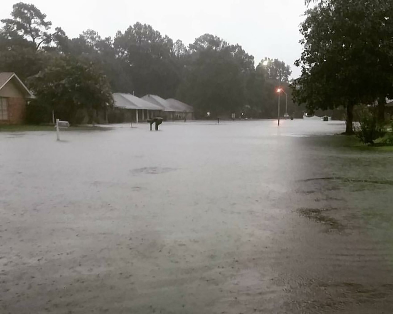 Kelly Munson's neighborhood in the East Baton Rouge parish during August's historic flooding. Photo by Kelly Munson