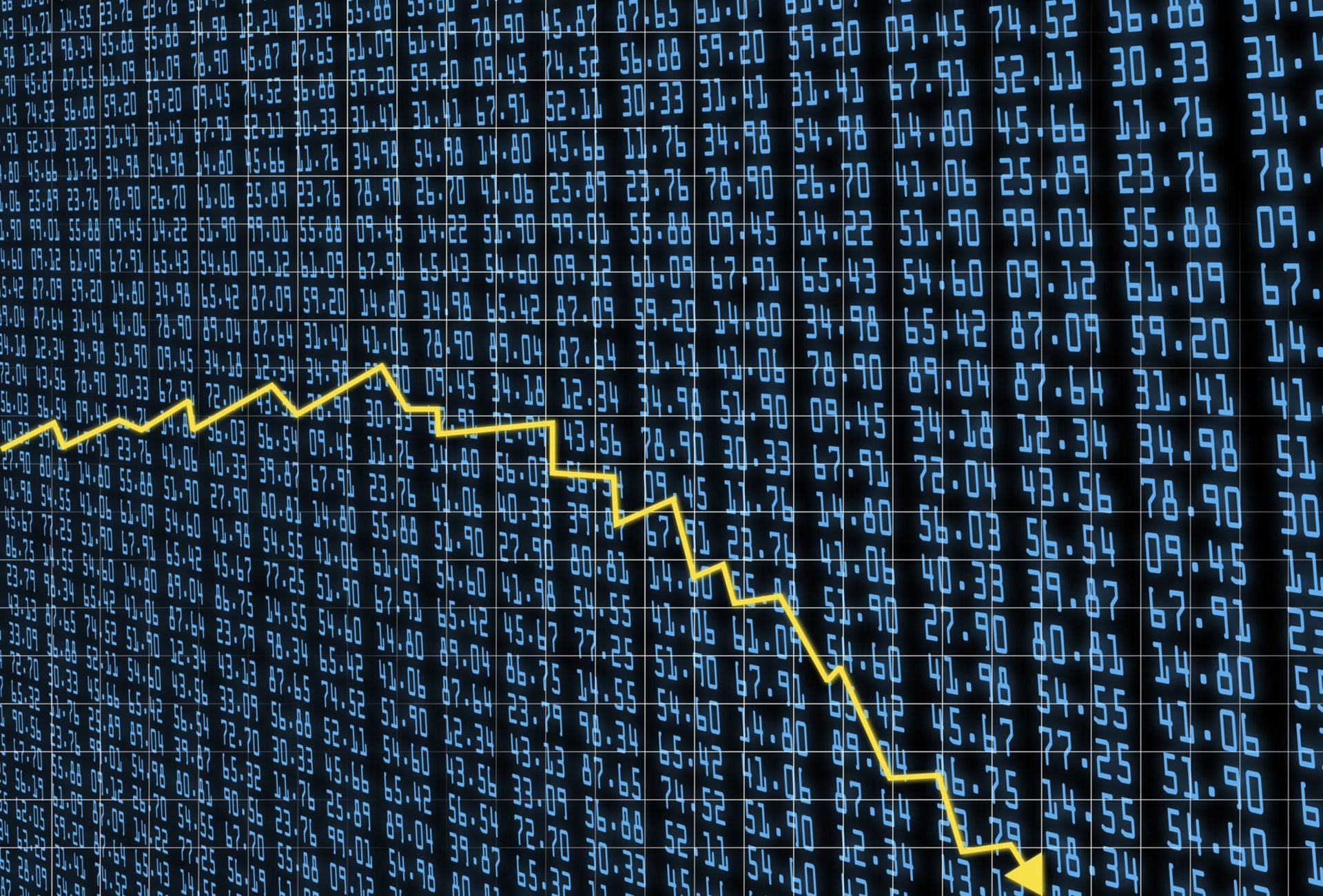 Arrow graph going down