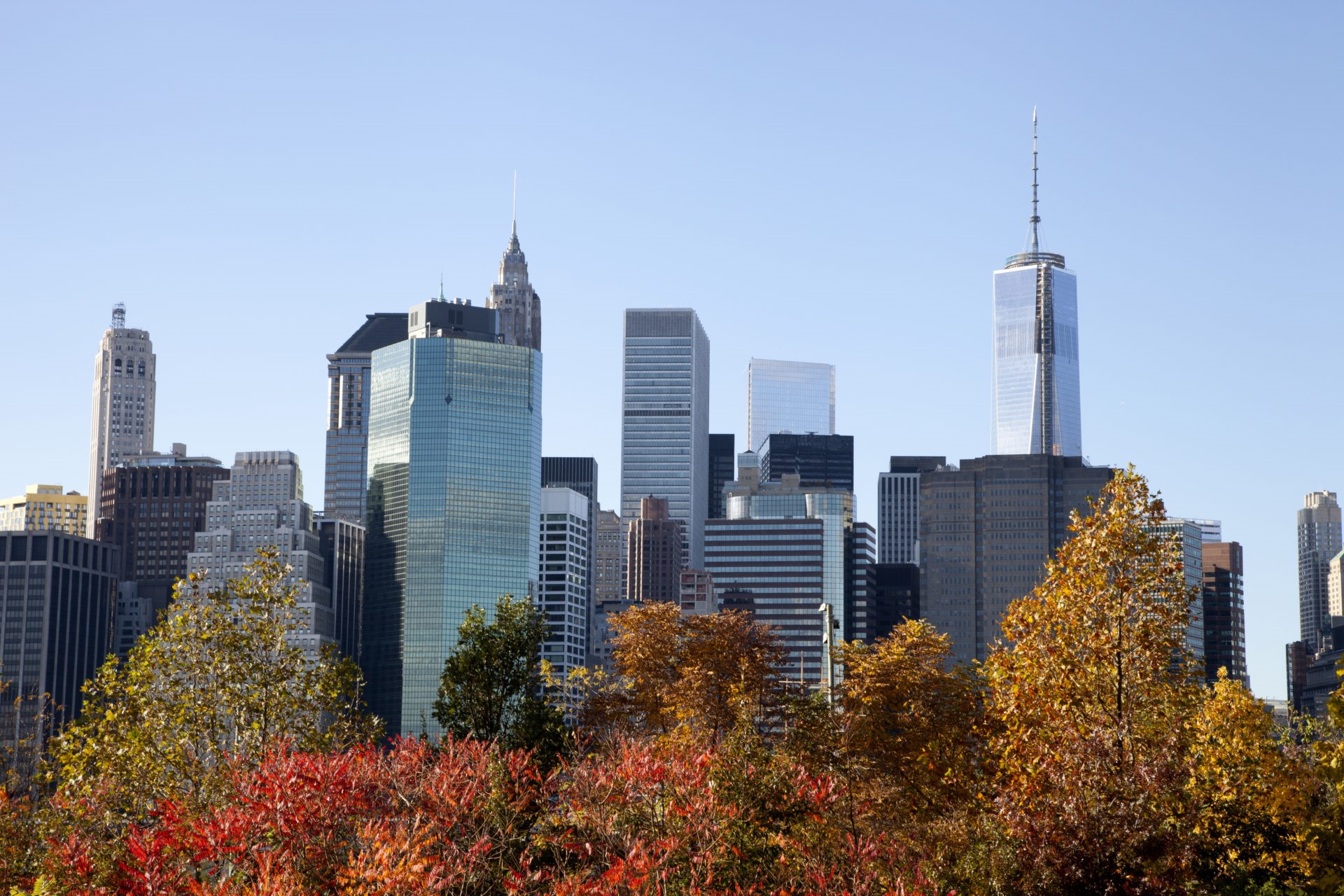 Manhattan skyline during The fall