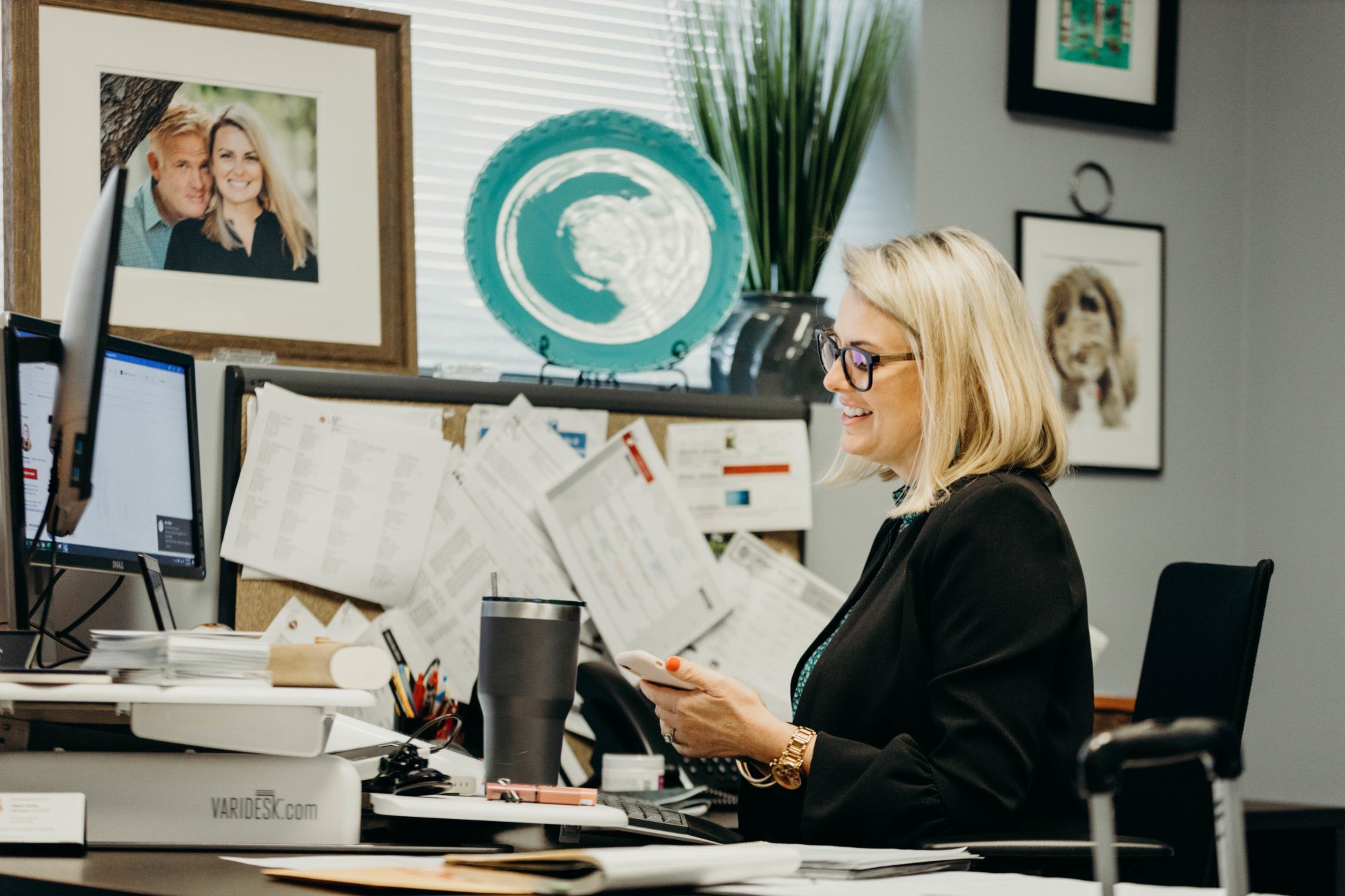 Woman sitting at her desk