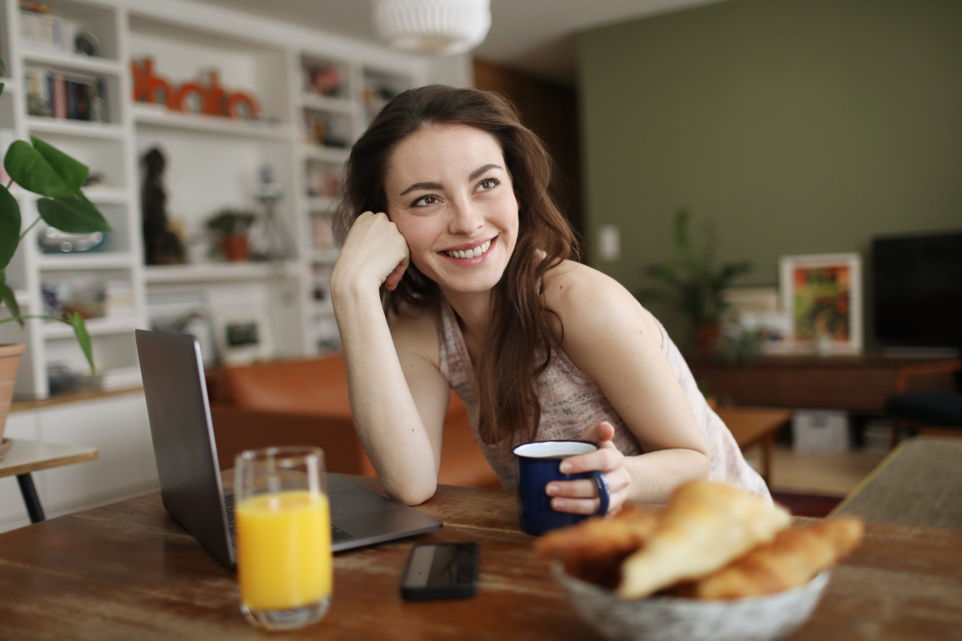 Portrait of a young woman in a Parisian apartment