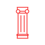 Red outlined column or pillar icon