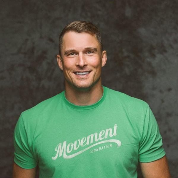Casey Crawford in light green Movement t-shirt