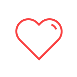 Red outlined heart icon